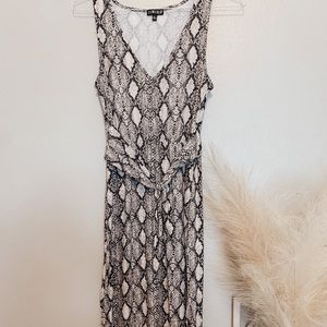 Snake print dress with slit- worn once